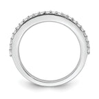 14K White Gold 1/3 carat Diamond Contoured Complete Wedding Band