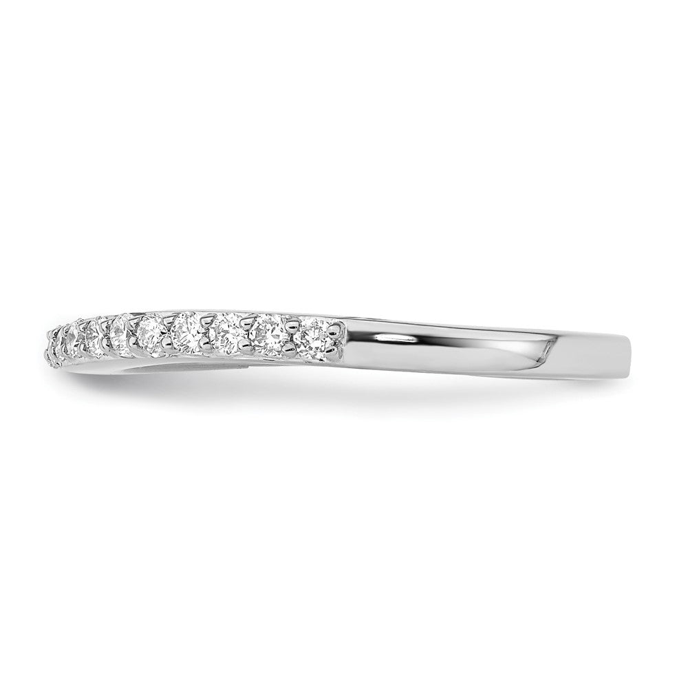 14K White Gold 1/3 carat Diamond Contoured Complete Wedding Band
