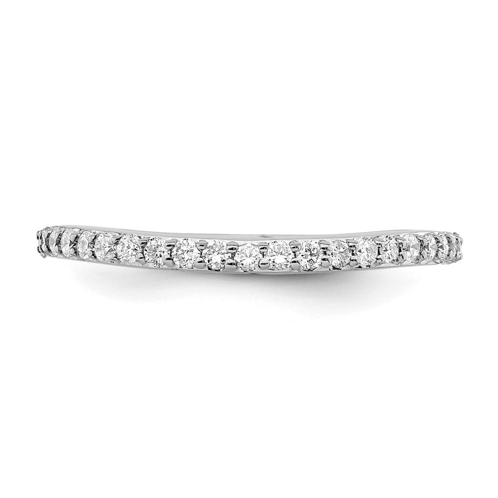 14K White Gold 1/3 carat Diamond Contoured Complete Wedding Band