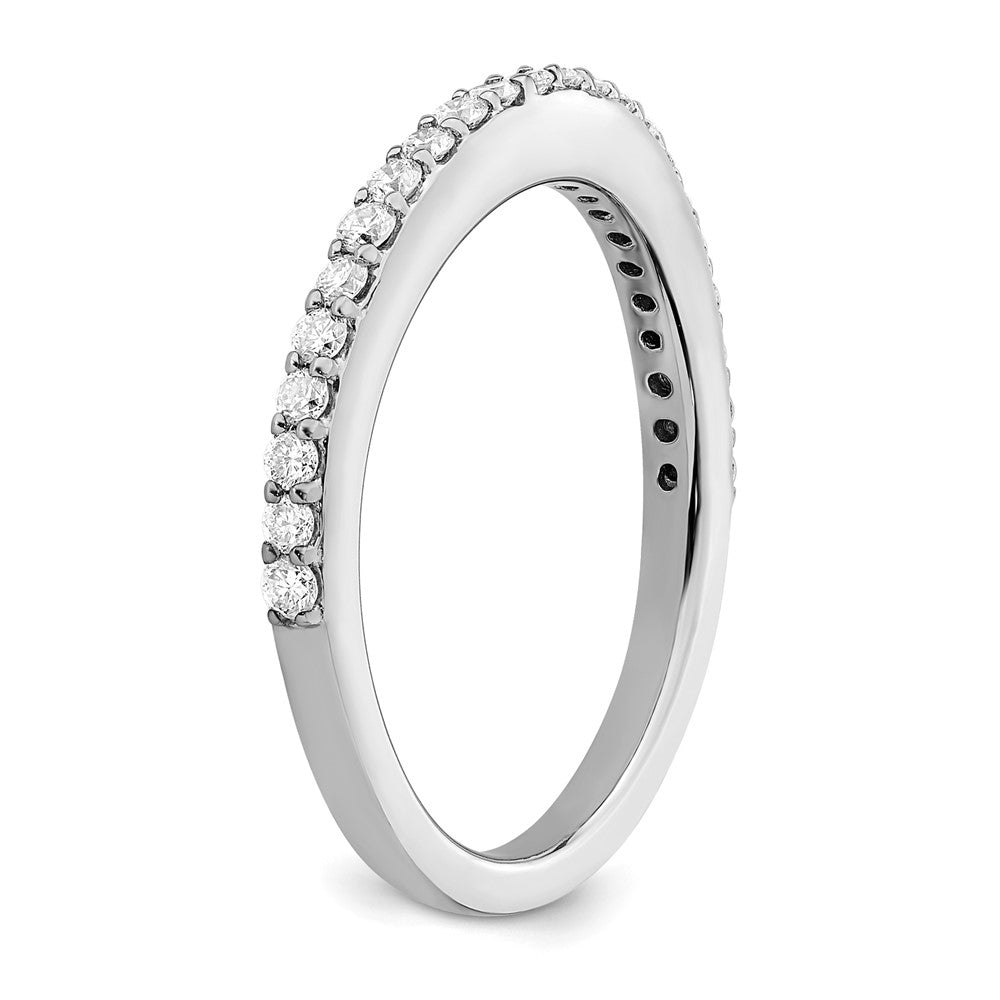 14K White Gold 1/3 carat Diamond Contoured Complete Wedding Band
