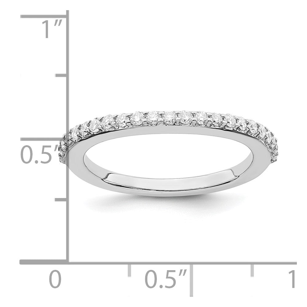 14K White Gold 1/3 carat Diamond Contoured Complete Wedding Band