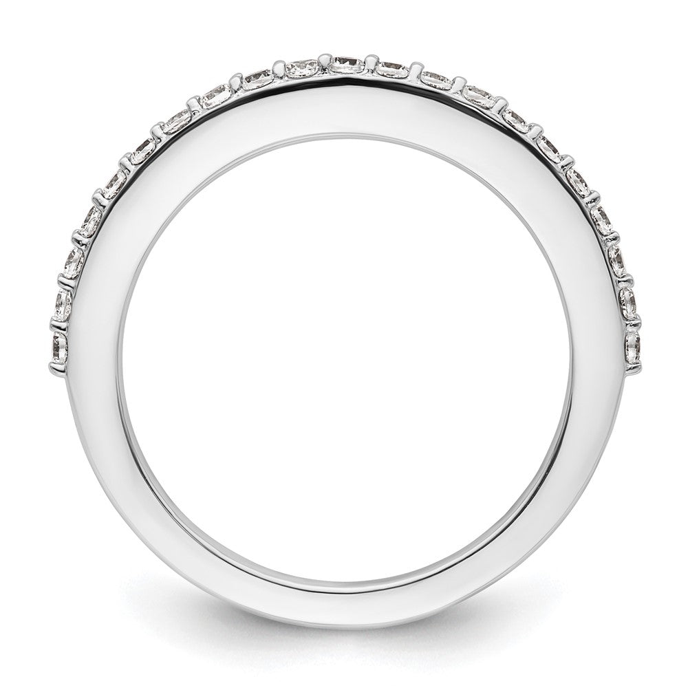 14K White Gold 1/3 carat Diamond Contoured Complete Wedding Band