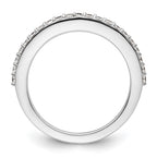 14K White Gold 1/3 carat Diamond Contoured Complete Wedding Band