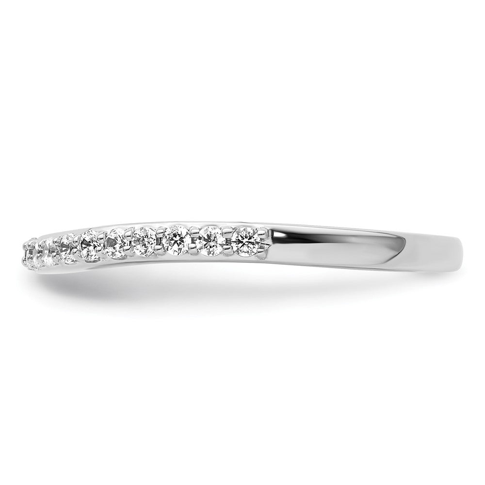 14K White Gold 1/3 carat Diamond Contoured Complete Wedding Band