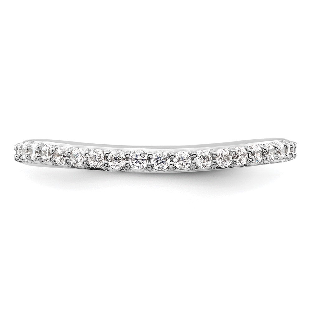 14K White Gold 1/3 carat Diamond Contoured Complete Wedding Band