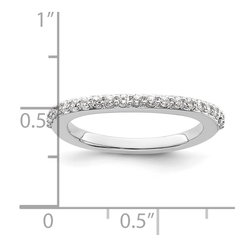 14K White Gold 1/3 carat Diamond Contoured Complete Wedding Band