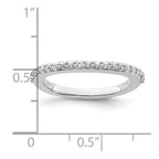 14K White Gold 1/3 carat Diamond Contoured Complete Wedding Band