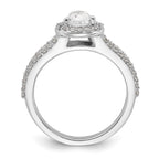 14kw Lab Grown Diamond VS/SI+ G+ S/M Pear Halo Eng. Ring