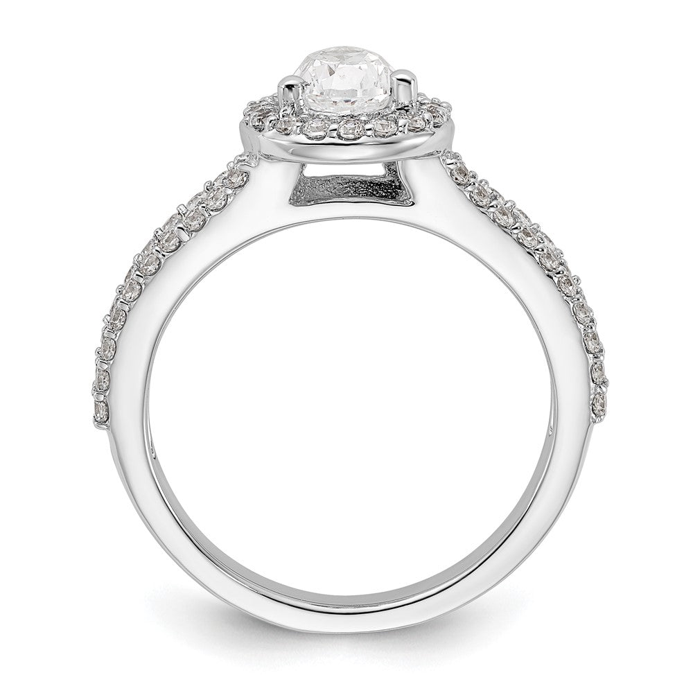 14kw Lab Grown Diamond VS/SI+ G+ S/M Pear Halo Eng. Ring