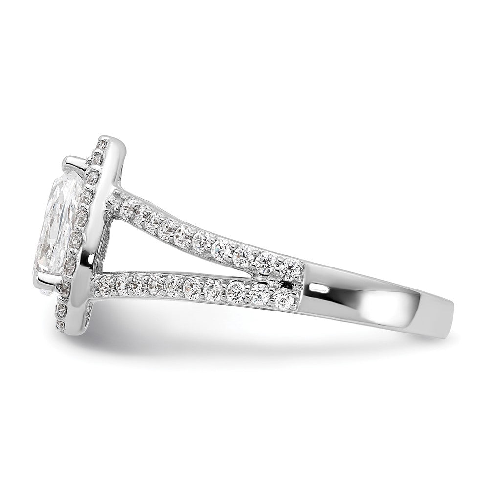 14kw Lab Grown Diamond VS/SI+ G+ S/M Pear Halo Eng. Ring