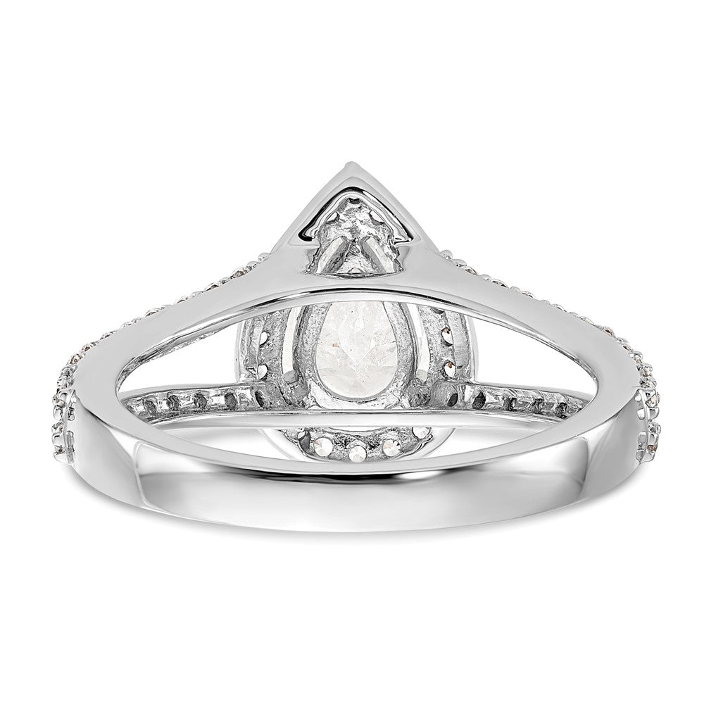 14kw Lab Grown Diamond VS/SI+ G+ S/M Pear Halo Eng. Ring