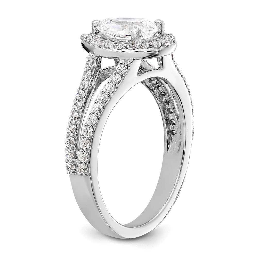 14kw Lab Grown Diamond VS/SI+ G+ S/M Pear Halo Eng. Ring