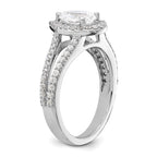 14kw Lab Grown Diamond VS/SI+ G+ S/M Pear Halo Eng. Ring