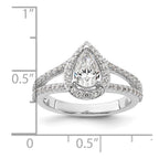 14kw Lab Grown Diamond VS/SI+ G+ S/M Pear Halo Eng. Ring