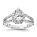 14kw Lab Grown Diamond VS/SI+ G+ S/M Pear Halo Eng. Ring