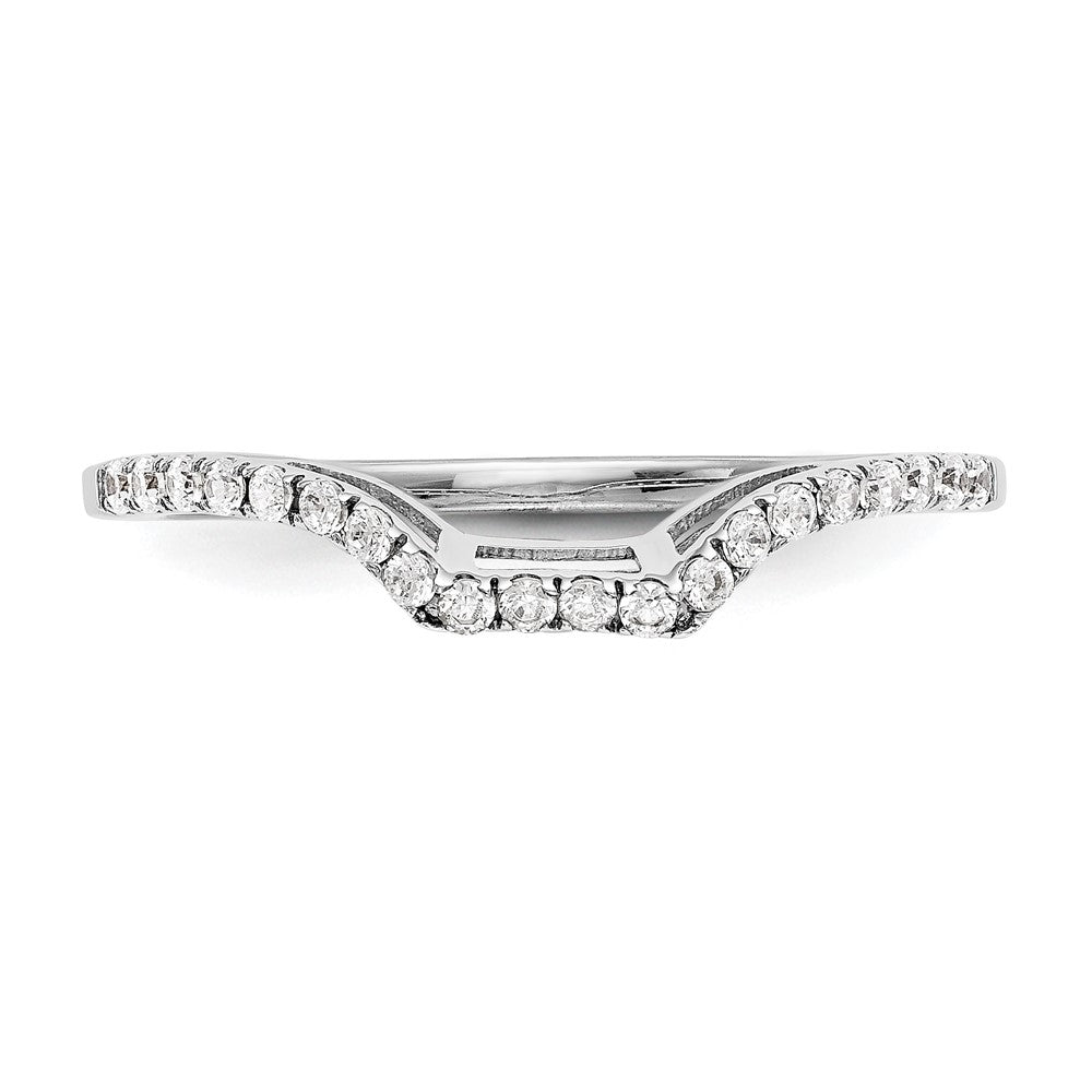 14K White Gold 1/5 carat Diamond Contoured Complete Wedding Band