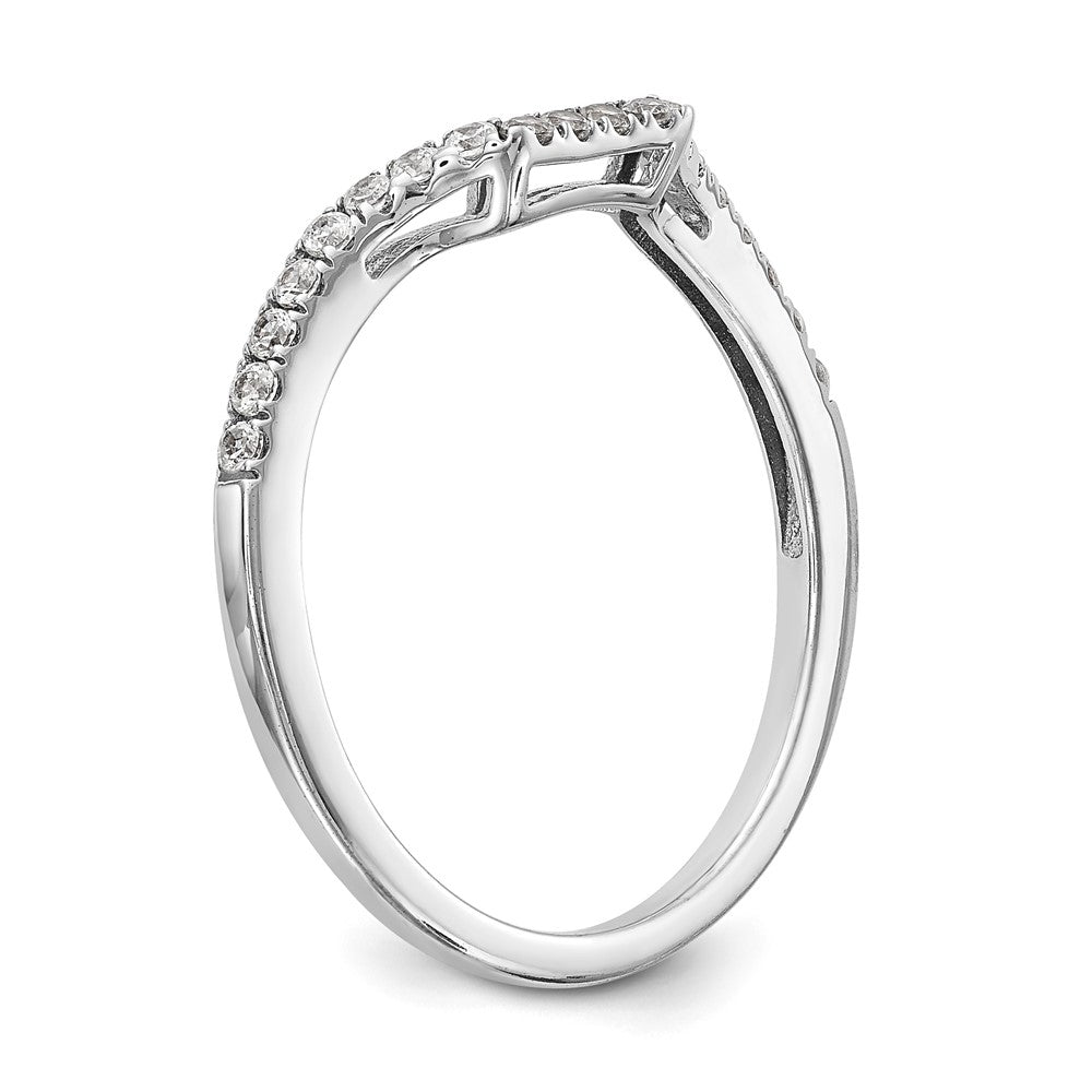 14K White Gold 1/5 carat Diamond Contoured Complete Wedding Band