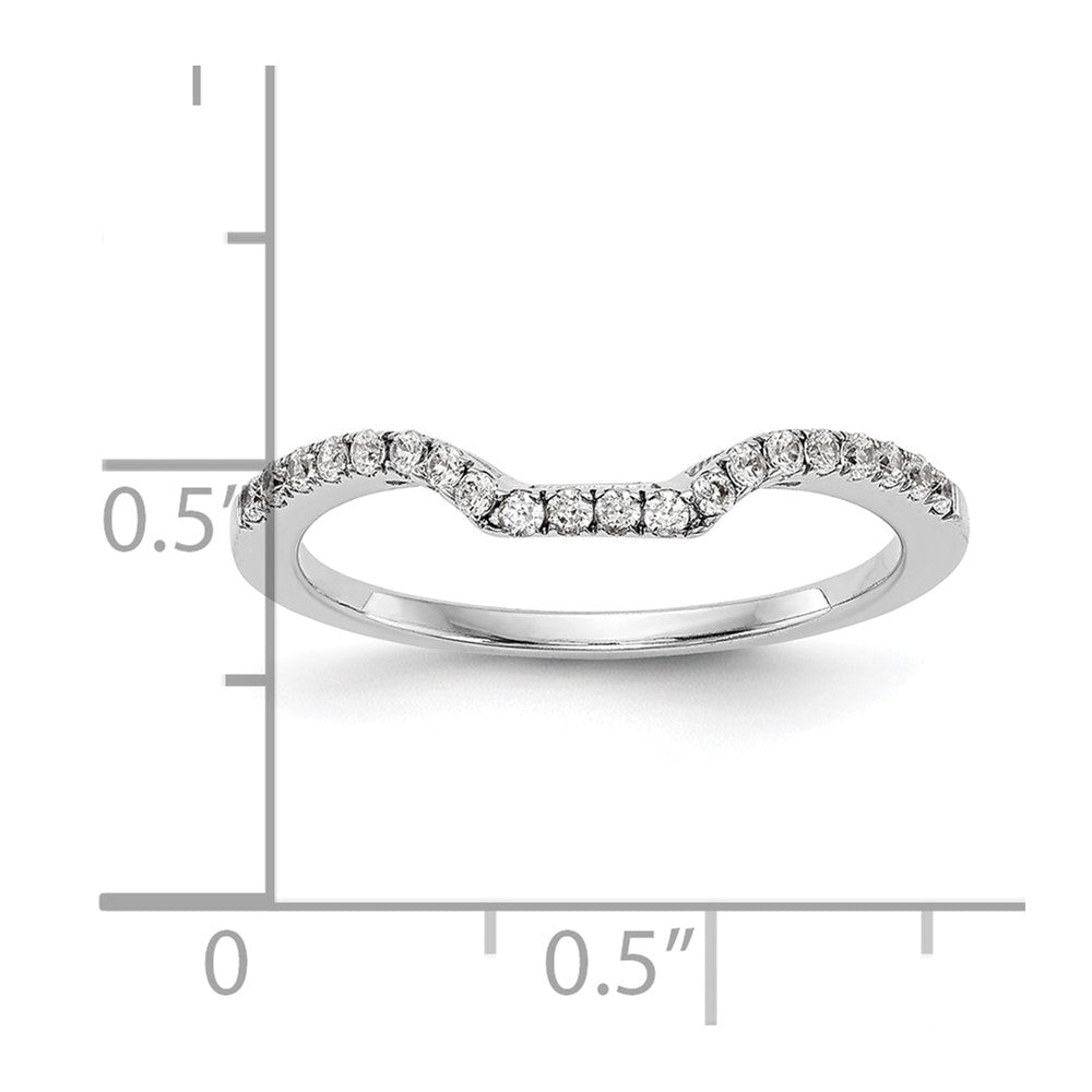 14K White Gold 1/5 carat Diamond Contoured Complete Wedding Band