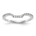 14K White Gold 1/5 carat Diamond Contoured Complete Wedding Band