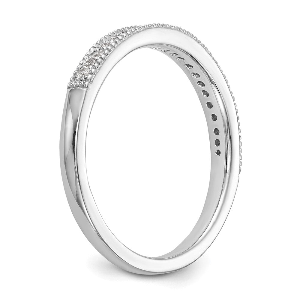 14K White Gold 1/8 carat Diamond Complete Wedding Band