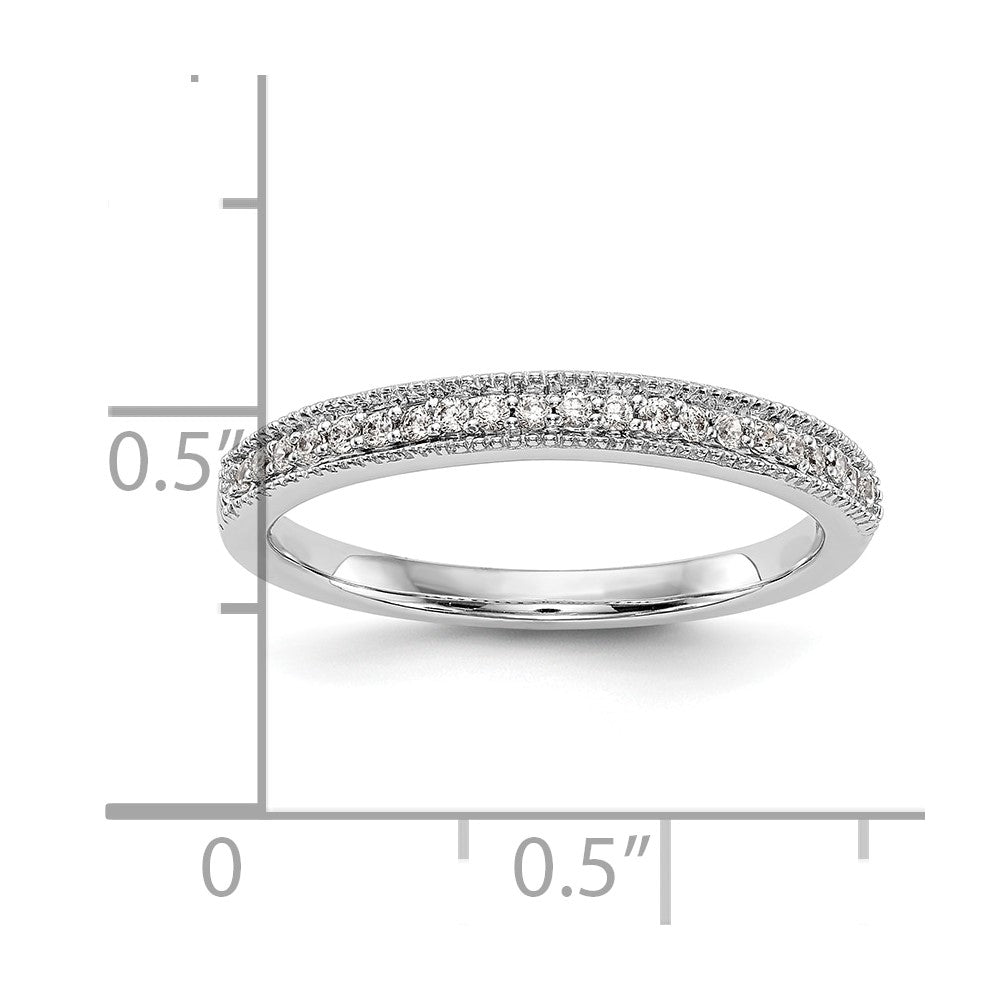 14K White Gold 1/8 carat Diamond Complete Wedding Band