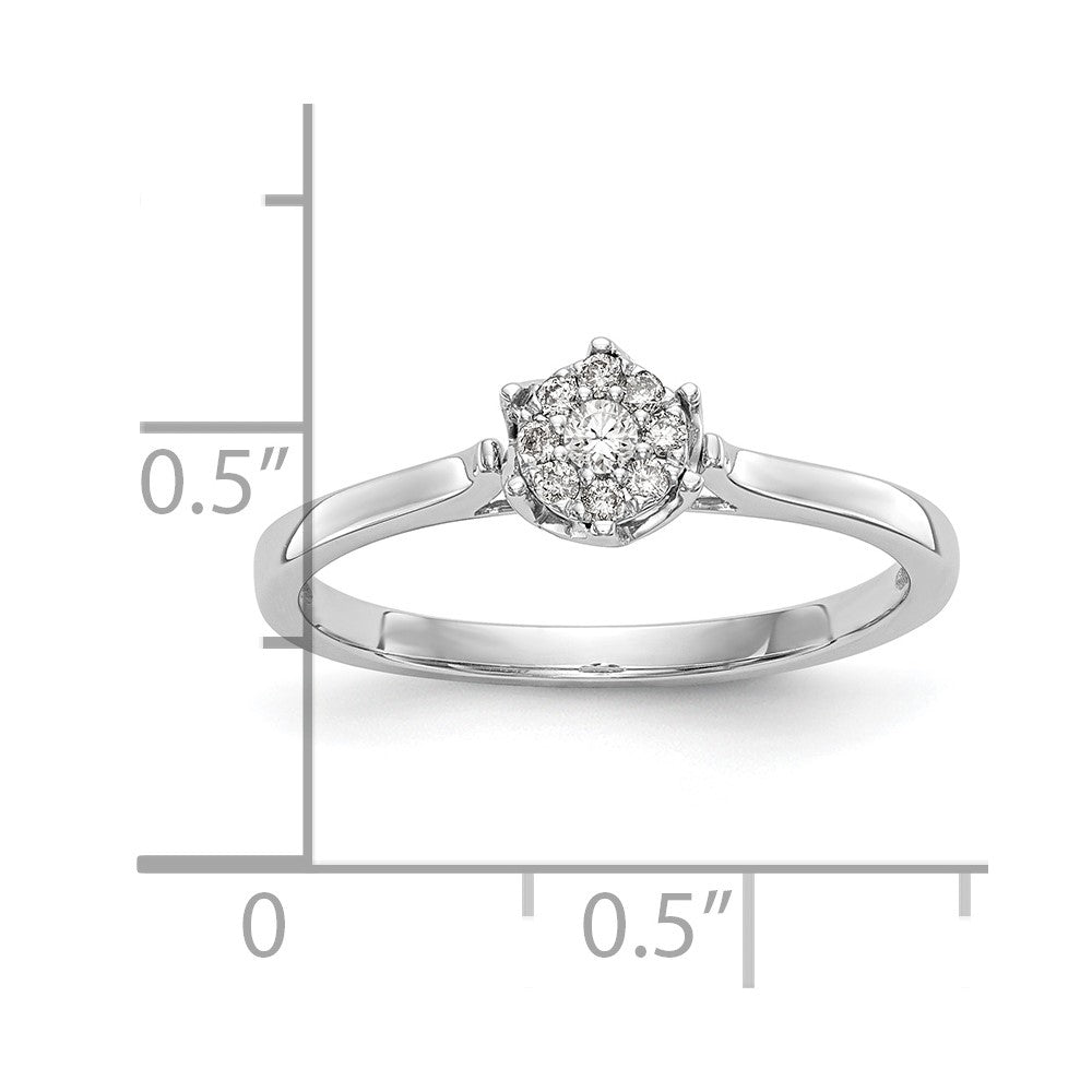 14k White Gold Complete Diamond Cluster Engagement Ring