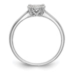 14K White Gold Halo Cluster 1/4 carat Diamond Complete Engagement Ring