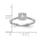 14K White Gold Halo Cluster 1/4 carat Diamond Complete Engagement Ring