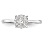 14K White Gold Halo Cluster 1/3 carat Diamond Complete Engagement Ring