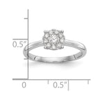 14K White Gold Halo Cluster 1/3 carat Diamond Complete Engagement Ring