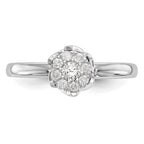 14k White Gold Complete Diamond Cluster Engagement Ring