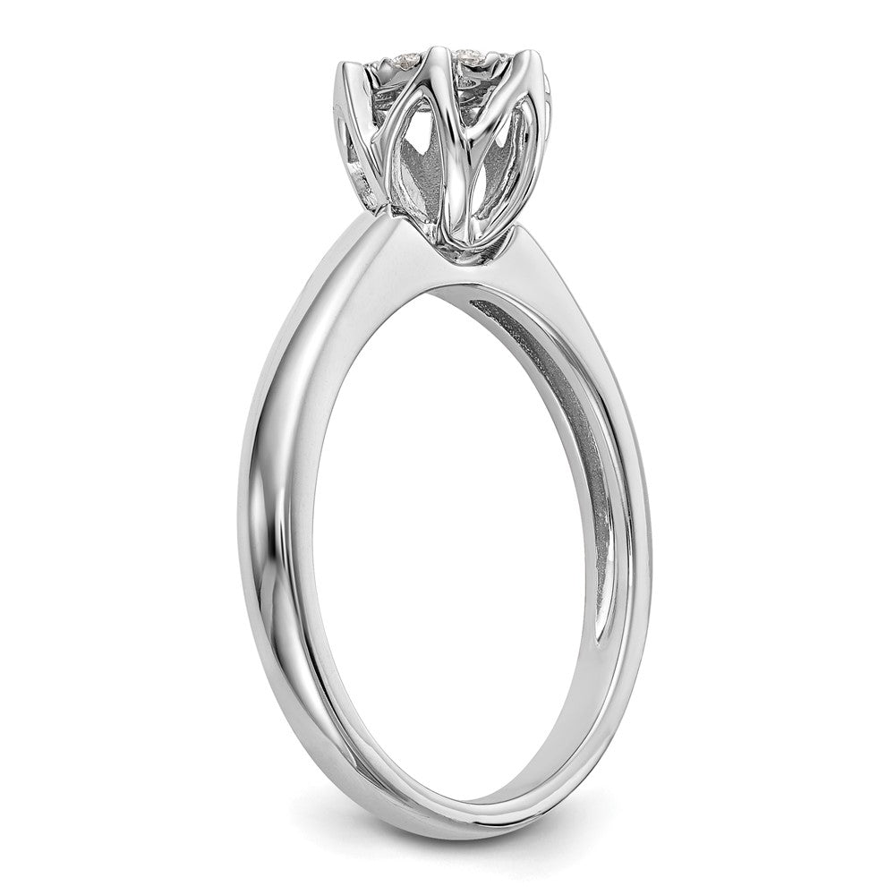14k White Gold Complete Diamond Cluster Engagement Ring