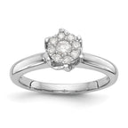 14k White Gold Complete Diamond Cluster Engagement Ring