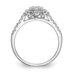 14K White Gold Complete Diamond Cluster Engagement Ring