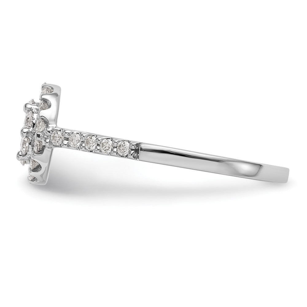 14K White Gold Complete Diamond Cluster Engagement Ring