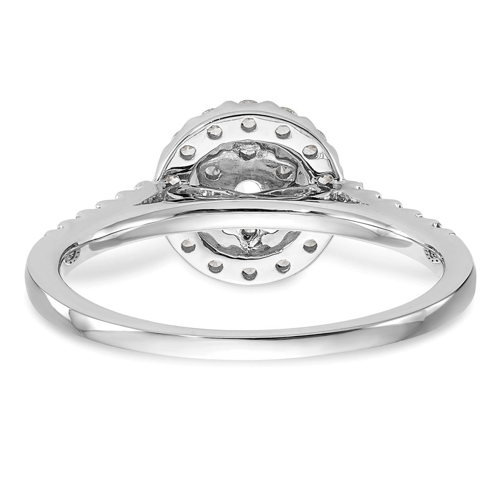 14K White Gold Complete Diamond Cluster Engagement Ring