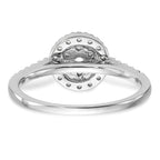 14K White Gold Complete Diamond Cluster Engagement Ring