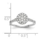 14K White Gold Complete Diamond Cluster Engagement Ring