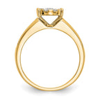 14K Yellow Gold Complete Diamond Cluster Eng Ring