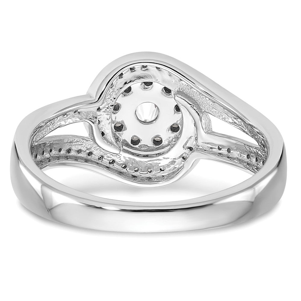 14K White Gold Complete Diamond Cluster Engagement Ring