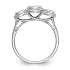 14K White Gold Complete Diamond Cluster Engagement Ring