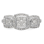 14K White Gold Complete Diamond Cluster Engagement Ring