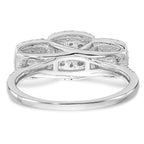 14K White Gold Complete Diamond Cluster Engagement Ring