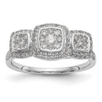 14K White Gold Complete Diamond Cluster Engagement Ring