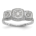 14K White Gold Complete Diamond Cluster Engagement Ring