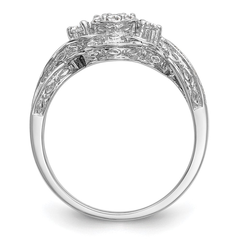14k White Gold Complete Diamond Cluster Engagement Ring