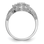 14k White Gold Complete Diamond Cluster Engagement Ring