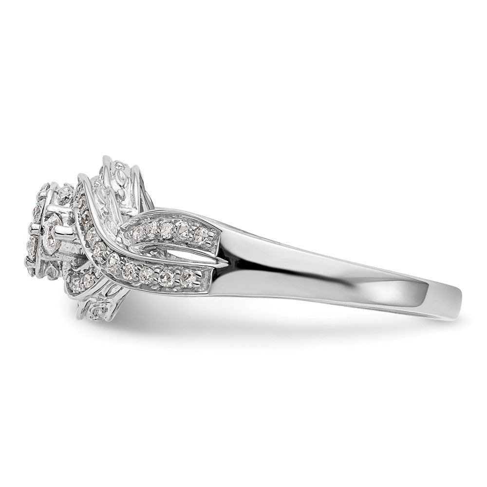 14k White Gold Complete Diamond Cluster Engagement Ring