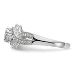 14k White Gold Complete Diamond Cluster Engagement Ring