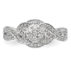 14k White Gold Complete Diamond Cluster Engagement Ring